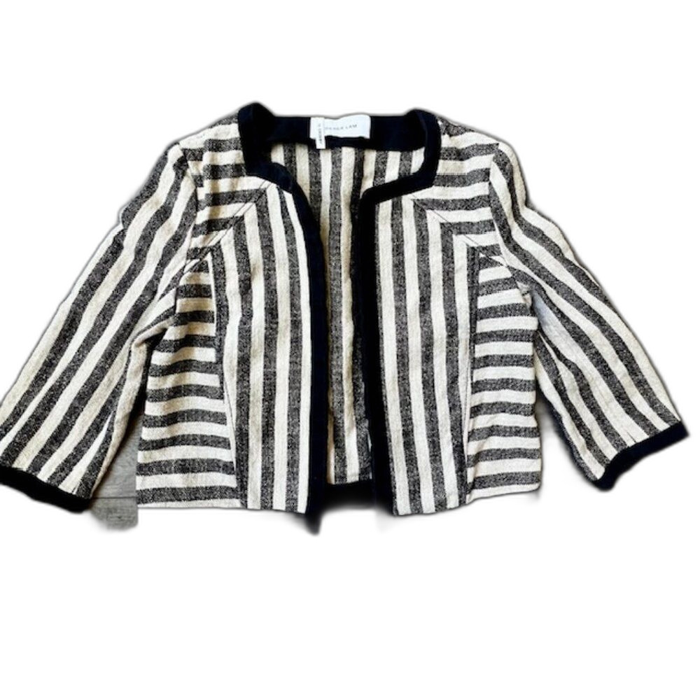 10 Crosby Derek Lam Linen Cropped Jacket Blazer Quality Workwear Office Luxury